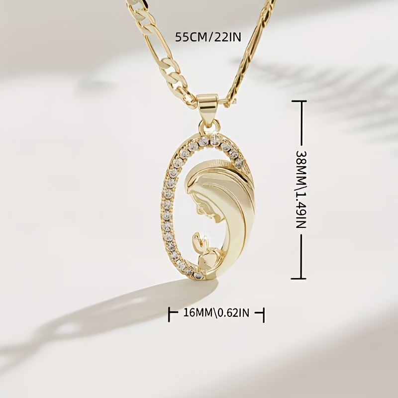 Elegant Prayer Pendant Necklace with Exquisite Zirconia Figaro Chain